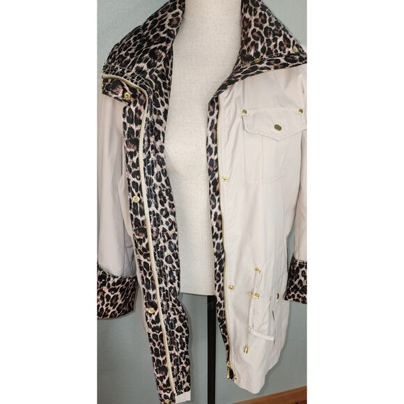 JM Collection Beige Lightweight Windbreaker Jacket Size M - Picture 8 of 8